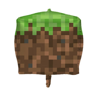 Minecraft Grass Block Foil Balloon | Minecraft Party Supplies NZ