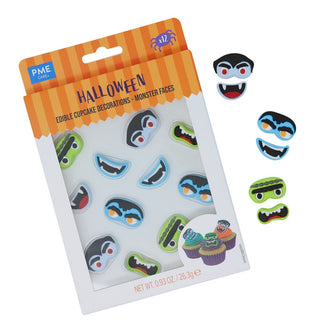 PME | Monster Faces Edible Sugar Decorations | Halloween Baking Supplies NZ