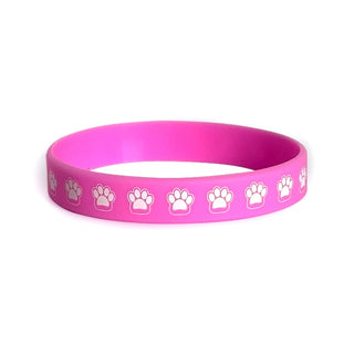 Pink Paw Print Silicone Bracelet