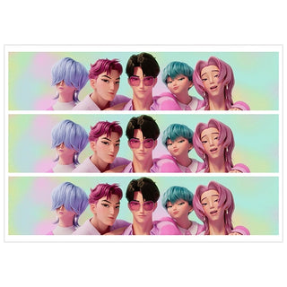 KPop Demon Hunters Saja Boys Pastel Cake Strips | KPop Demon Hunters Party Supplies NZ