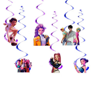 KPop Demon Hunters Hanging Swirl Decorations | KPop Demon Hunters Party Supplies NZ