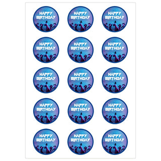 Kpop Demon Hunters Saja Boys Blue Edible Cupcake Images | KPop Demon Hunters Party NZ