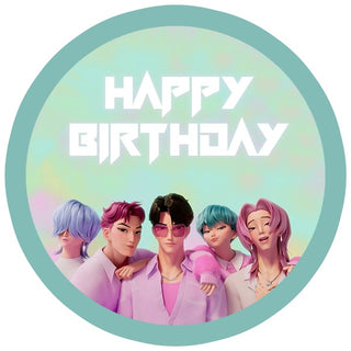 Kpop Demon Hunters Saja Boys Pastel Edible Icing Cake Image