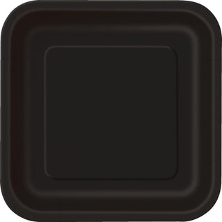 Black Square Lunch Plates | Black Party Supplies NZ