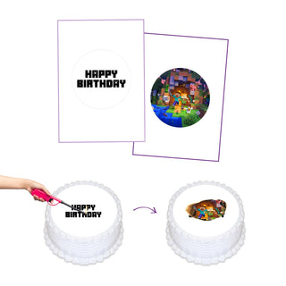 Minecraft Burnaway Edible Cake Image Set | Minecraft Party Supplies NZ