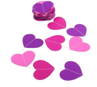Unknown | Pink & Purple Heart Garland | Carebears Party Supplies NZ