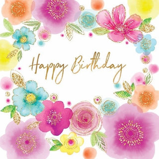 Aquarelle Floral Birthday Card | Feminine Birthday Cards NZ