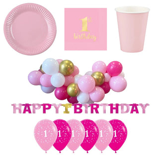 Pink 1st Birthday Party Pack