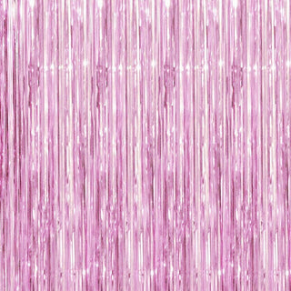 Light Pink Foil Buffet Table Backdrop Curtain | Pink Party Supplies NZ