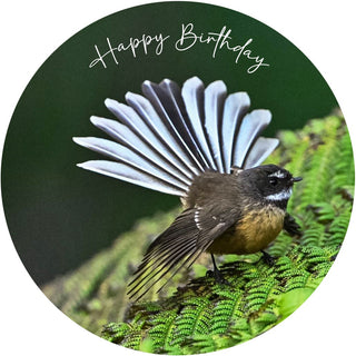 Pīwakawaka/Fantail Edible Icing Cake Image