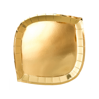 Posh Gold To Go Dessert Plates - 8 Pkt
