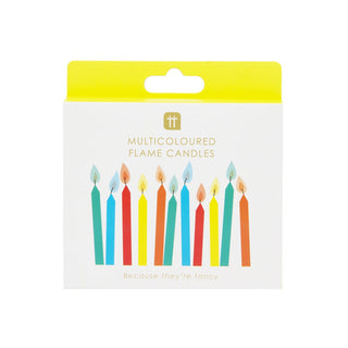 Talking Tables | Rainbow Birthday Candles With Coloured Flames | Rainbow Party Supplies NZ