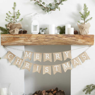 Ginger Ray Hessian Burlap Merry Christmas Bunting | Xmas Decorations NZ