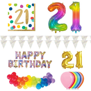 Rainbow 21st Party Pack