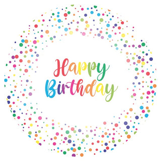 Rainbow Confetti Happy Birthday Edible Cake Image | Rainbow Party Supplies NZ