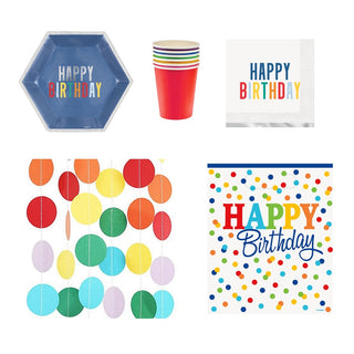 Rainbow Dots Party Pack for 8