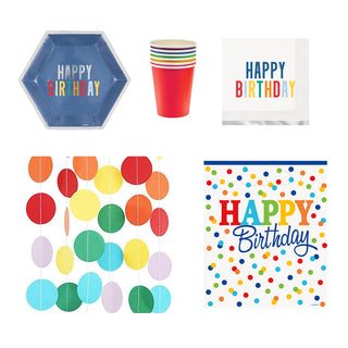 Rainbow Dots Party Pack for 8