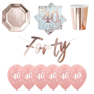 Rose Gold 40th Birthday Party Pack | 40th Birthday Party Supplies NZ
