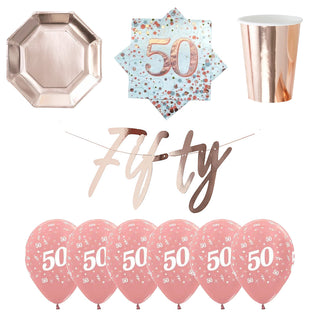 Rose Gold 50th Birthday Party Pack