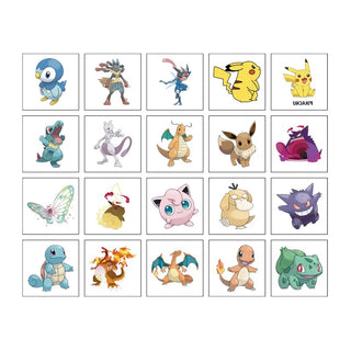 Pokemon Tattoos - 20 Pkt | Pokemon Party Supplies NZ