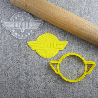 Top Dad Cookie Cutter & Debosser Set