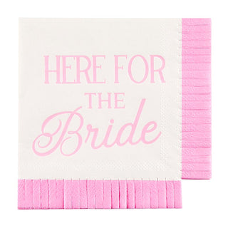 Here For The Bride Fringe Napkins - Beverage 16 Pkt