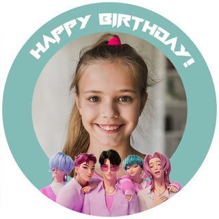 Personalised KPop Demon Hunters Saja Boys Edible Icing Cake Image | Kpop Demon Hunters Party Supplies NZ