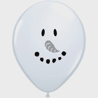 Qualatex | Pack of 12 Snowman Face Mini Balloons | Frozen Party Supplies NZ