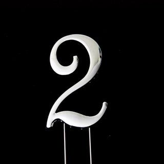 Silver Number 2 Cake Topper