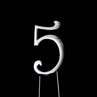 Silver Number 5 Cake Topper