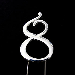 Silver Number 8 Cake Topper
