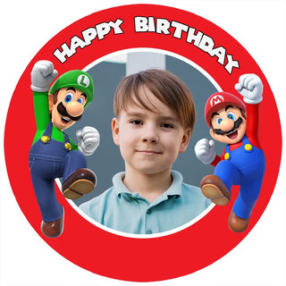 Personalised Super Mario Brothers Edible Cake Image | Super Mario Party Supplies NZ