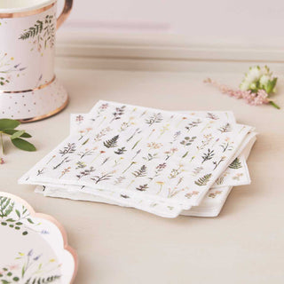 Ginger Ray Afternoon Tea Floral Napkins | Afternoon Tea Floral Napkins | Floral Napkins | NZ Party Supplies |