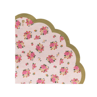 Talking Tables | Truly Scrumptious Pink Floral Scalloped Napkins | Tea Party Supplies NZ