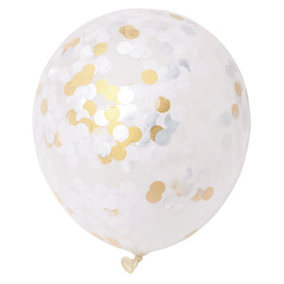 Silver & Gold Confetti Balloons | Gold Party Supplies NZ