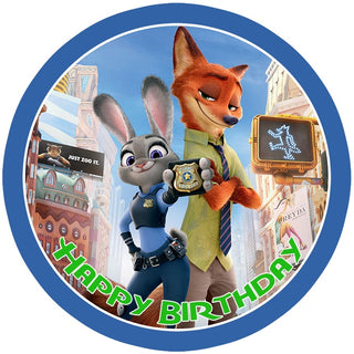 Zootopia Edible Icing Cake Image