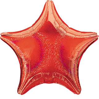 Holographic Star Red Dazzler Foil Balloon | Red Party Supplies NZ