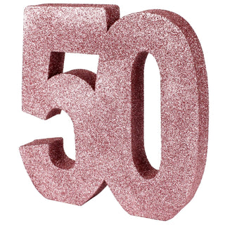 Foam Glitter Number 50 Rose Gold Centrepiece | 50th Birthday Party Supplies NZ