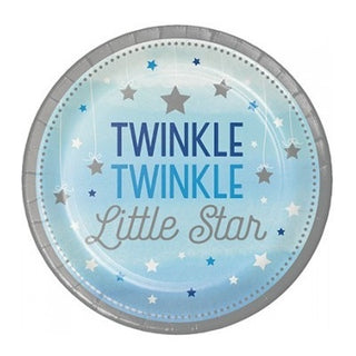 One Little Star Blue Plates | Boys 1st Birthday Party Supplies NZ