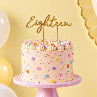 Gold Metal Eighteen Cake Topper