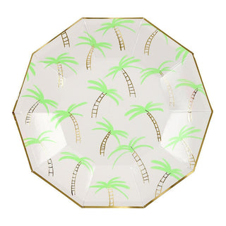 Meri Meri Palm Trees Plates - Dinner 8 Pkt