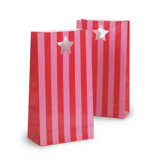 Paper Eskimo | Pink & Red Striped Party Bags | Barbie Party Supplies NZ