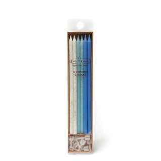 Blue Glitter Candles - 12 Pkt