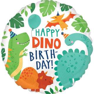 Dino-Mite Happy Dino-Birthday Foil Balloon | Dinosaur Party Supplies NZ