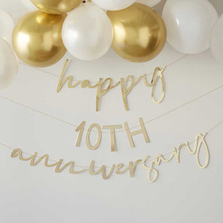 Ginger Ray Gold Customisable Anniversary Bunting