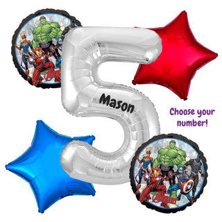 Avengers Number Balloon Bouquet | Avengers Party Supplies NZ