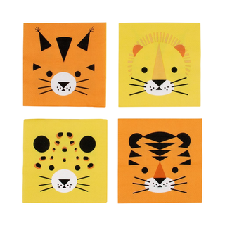 Jungle Mini Felines napkins | Baby Jungle Safari Party NZ