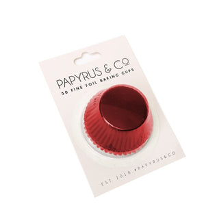 Red Foil Baking Cups - 50 Pkt
