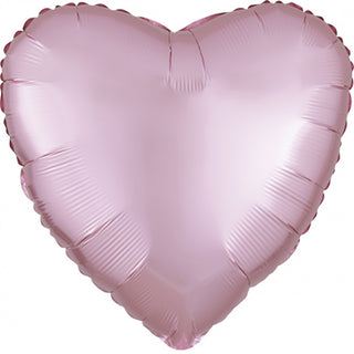 Satin Luxe Pastel Pink Heart Foil Balloon | Pink Party Supplies NZ