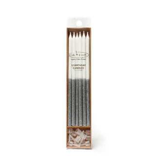 Silver Glitter Dipped Candles | Silver Party supplies NZ